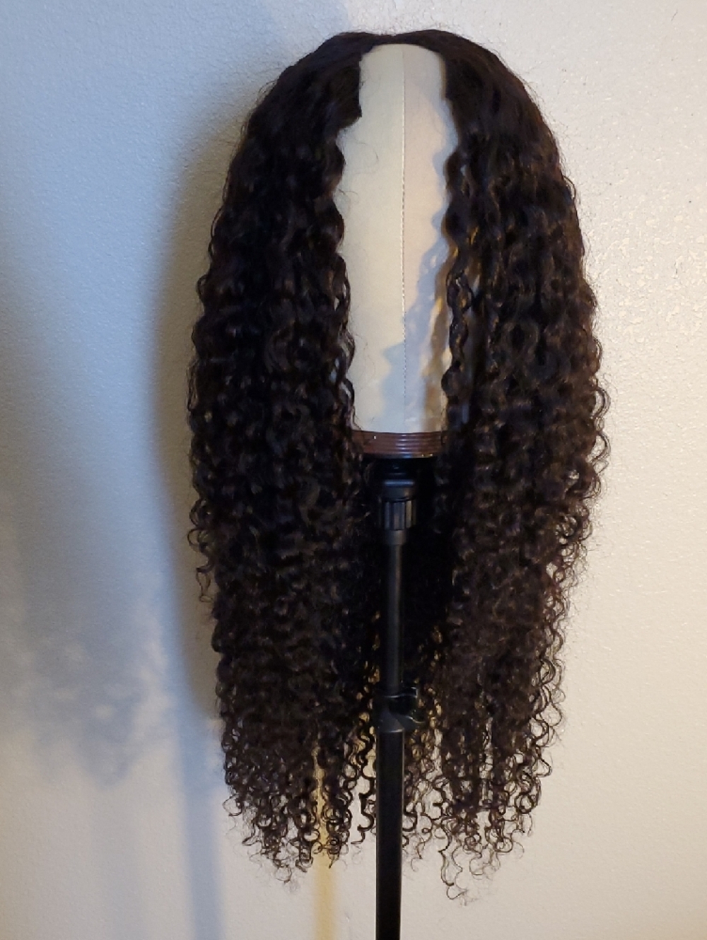New Human Hair 28 Inch Deep Curly Long V Part Wig